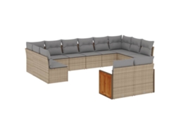 Garden Sofa Set, Garden Sofa Sets Vidaxl Bege Rattan / Vime (n/a)