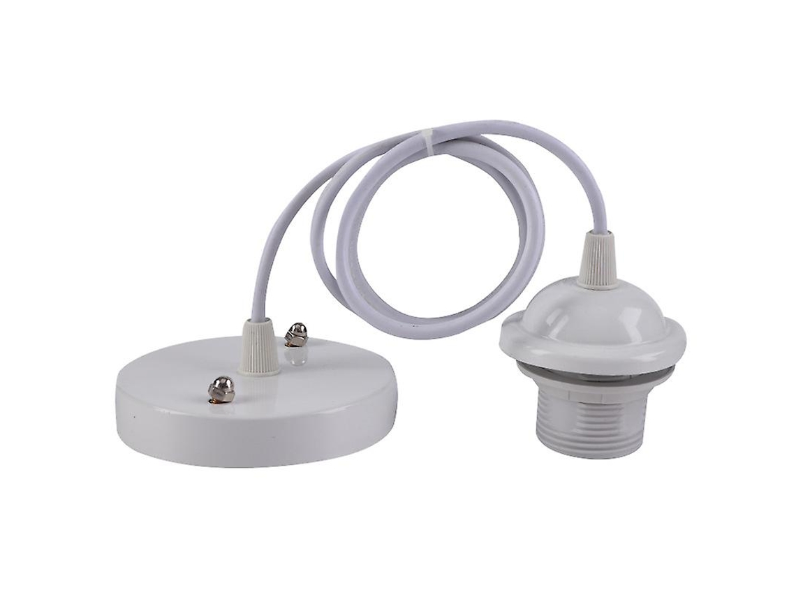 Omni lâmpada Pendente E27, Cabo Têxtil Ajustável de 100cm, Compatível com Abaixamento, Ideal para Cozinha, Branco