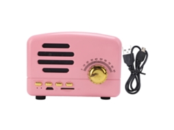 Caixa de Som Retrô Rosa EOOCOO