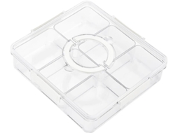Bandeja Organizadora De Alimentos Com Divisórias, Grande Capacidade E Tampa Organizador De Plástic Gokoco