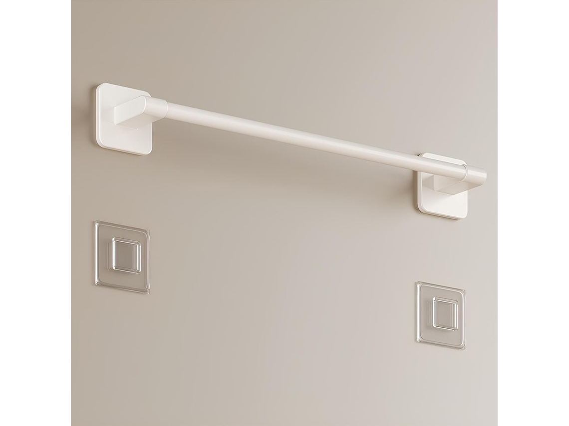 Suporte Para Toalhas Cinza Branco Banheiro Resistente À Ferrugem De 30cm, Barra Única Robusta Para Montagem Na Parede