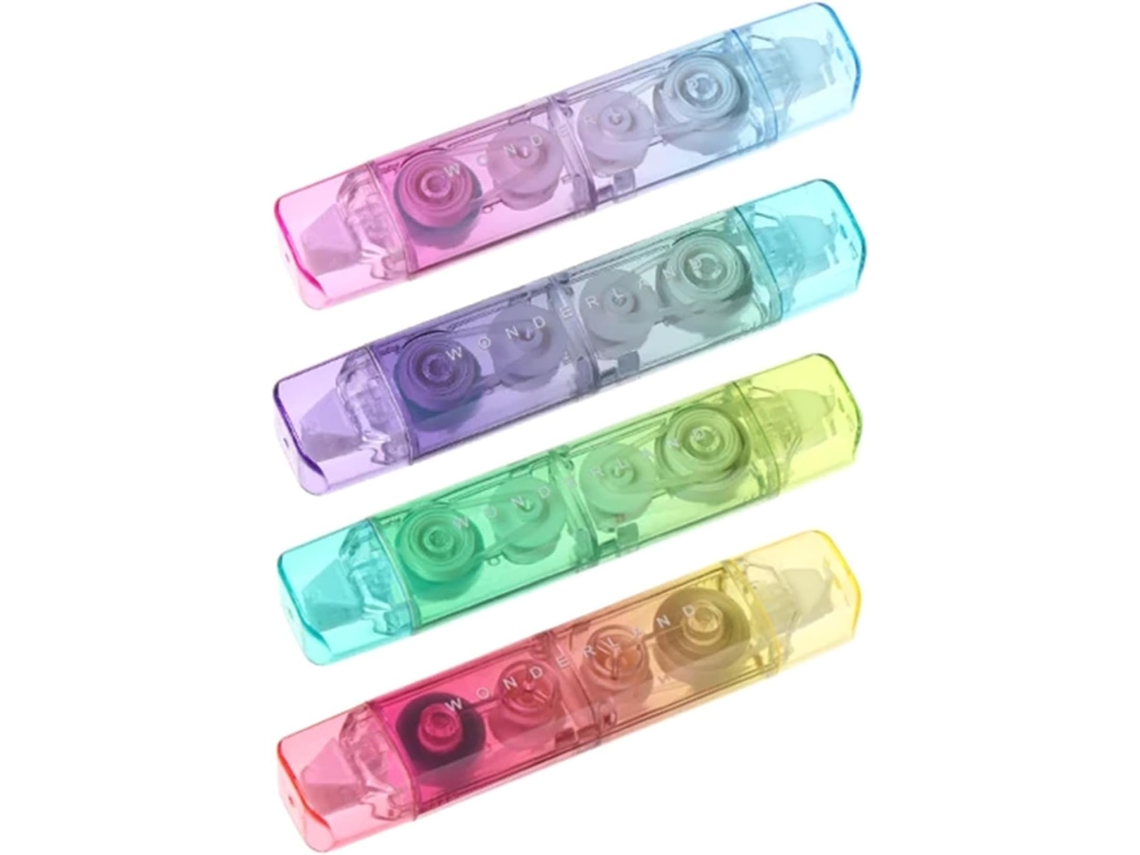 Conjunto De 4 Rolos Corretivos 2 Em 1 Com Cabeças Duplas Para Uso Escolar E Comercial.