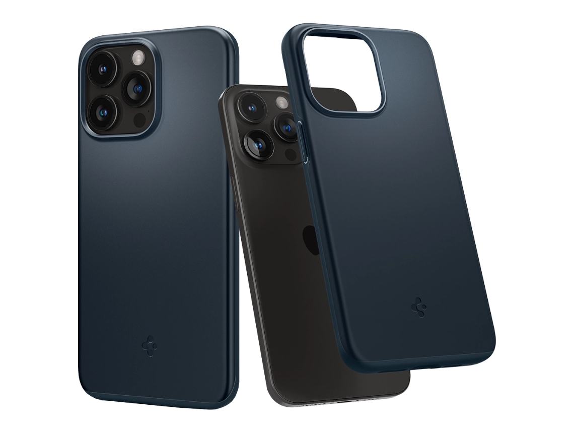 Capa Spigen De Ajuste Fino Para Iphone 15 Pro Max Com Detalhes De Metal