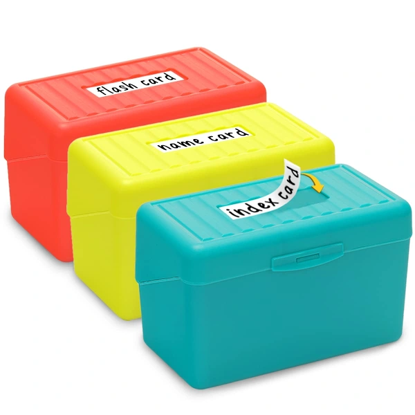 Porta, Fichas 3x5, Organizador de Gaveta para Fichas, Fichas de Estudo 3x5, Gaveta com Capacidade para 300 Fichas, Pacote com 3 Unidades BRILVIBERA