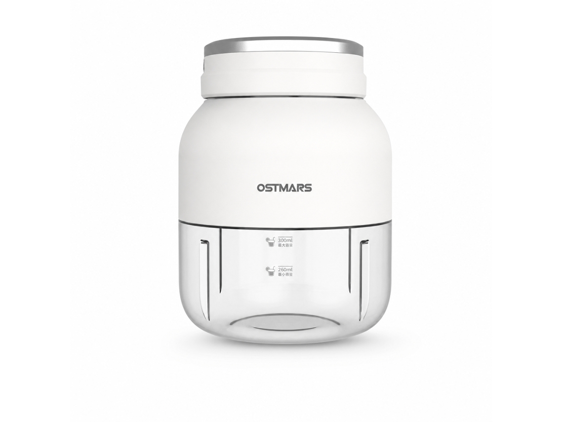 Liquidificador Portátil Elétrico Sem Fios 800 Ml, 10 Lâminas, Copo Individual Bege Claro Ostmars