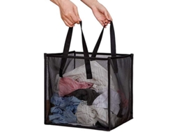 Nova Line cesto de Roupa Plegável em Malha com Alças Grande Capacidade para Armazenamento (preto)