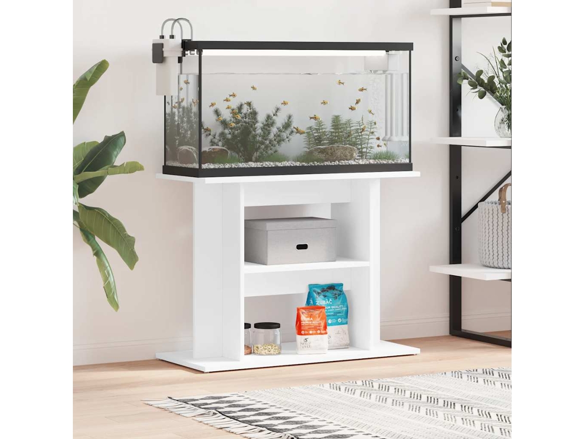 Vidaxl Suporte De Aquário 80x35x60 Cm Derivados De Madeira Branco