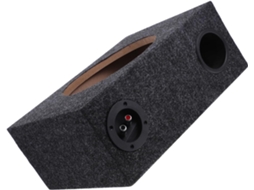 Caixa Acústica Ultrafina Para Subwoofer De 10 Polegadas Em Abs Com Acabamento Em Madeira, Compatível Com Sistemas De Subwoofer.