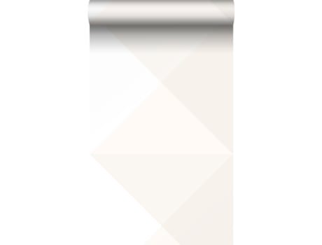 Papel De Parede Triângulos Grandes Bege Creme Claroebranco Mate 53 Cm X 10,05 M Origin Wallcoverings