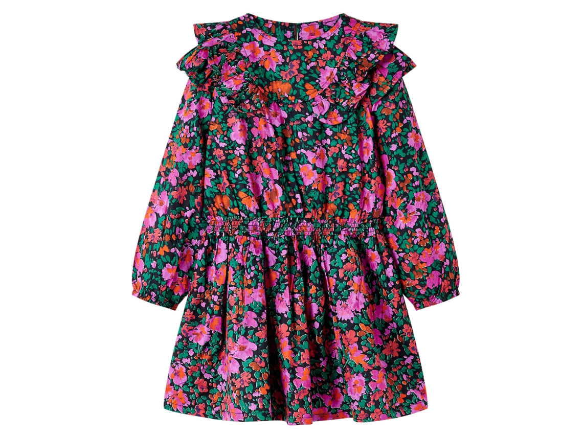 Vestido De Criança Com Mangas Compridas Rosa-brilhante 92