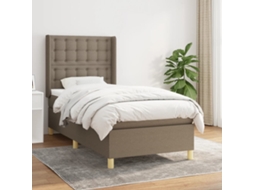 Vidaxl Cama Com Molas/colchão 80x200 Cm Tecido Castanho-acinzentado