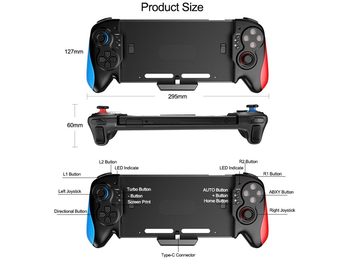 Controle GameSir X2, Android/iOS, Bluetooth