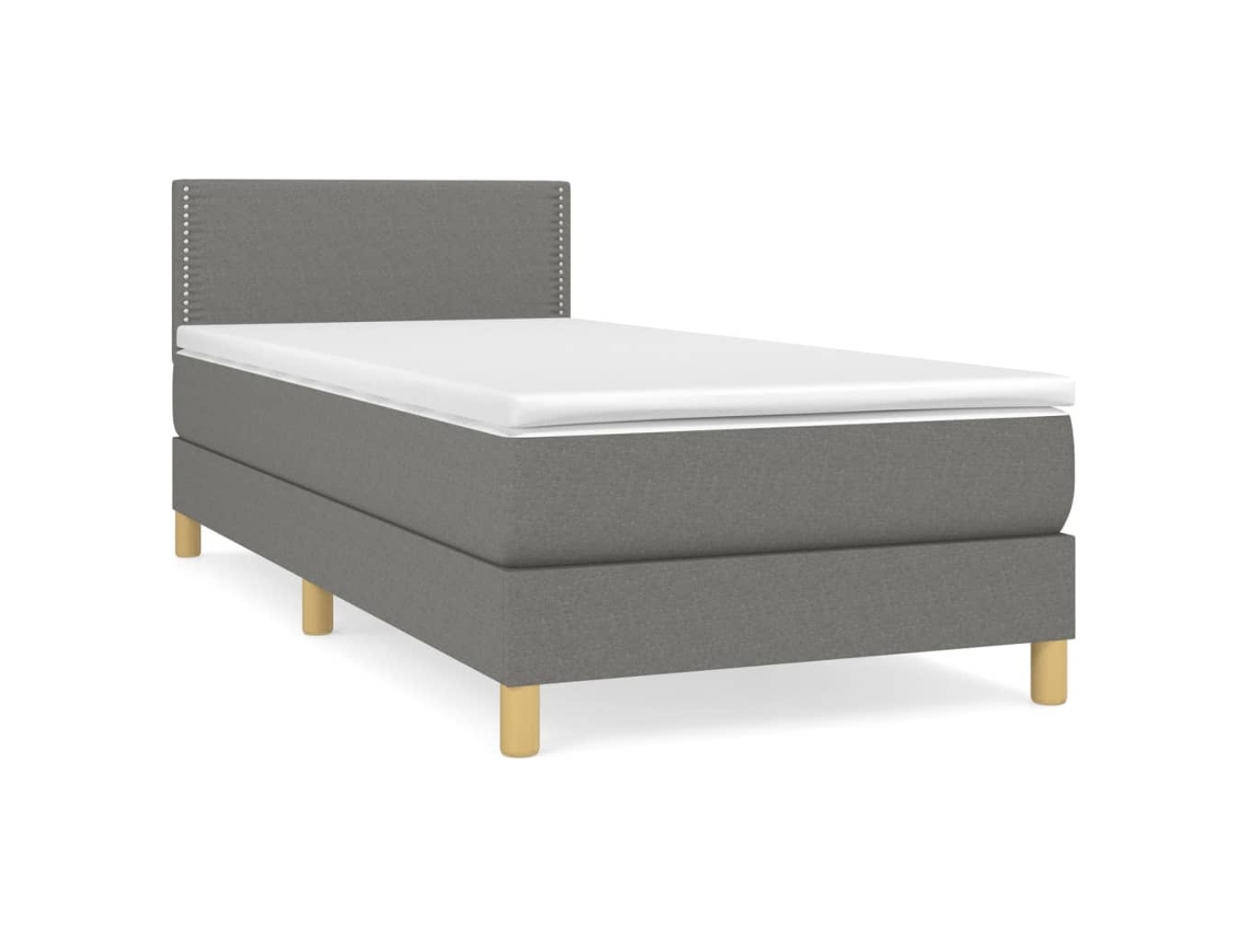 Cama com Molas/colchão 100x200 Cm Tecido Cinza escuro MAISON EXCLUSIVE