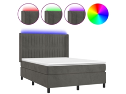 Box Spring Bed, Box Spring Beds Vidaxl Cinzeto Veludo (140 X 190 Cm)