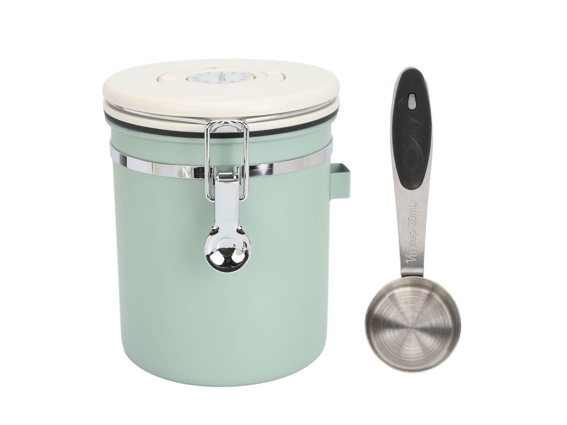 Recipiente de Armazenamento de Café Airtight de Aço Inoxidável 304 com Plástico 1.8l 12x18cm S/MARCA