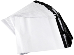 Pacote com 100 Sacos Plásticos Reforçados para Envio Expresso, na cor Branca.