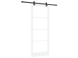 Conjunto 1 Porta Deslizante Vidaxl Branco Madeira De Pinho Maciça (93 X 232 Cm)