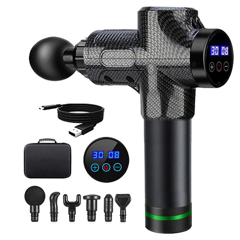 (fibra) Pistola De Massagem Muscular Profunda Elétrica Com 30 Níveis De Massagem Muscular Profunda
