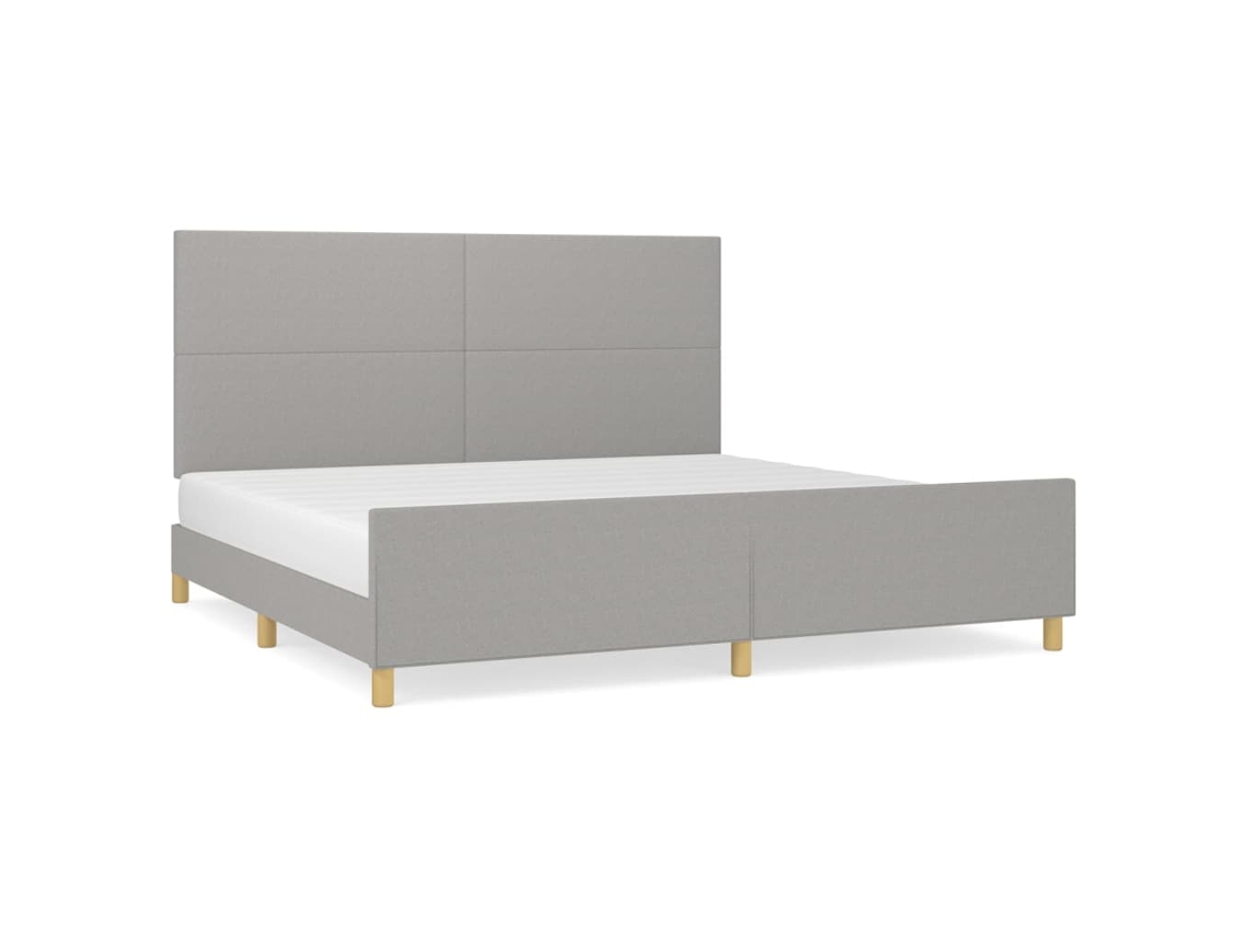 Estrutura de Cama sem Colchão 200x200 Cm Tecido Cinzento claro MAISON EXCLUSIVE