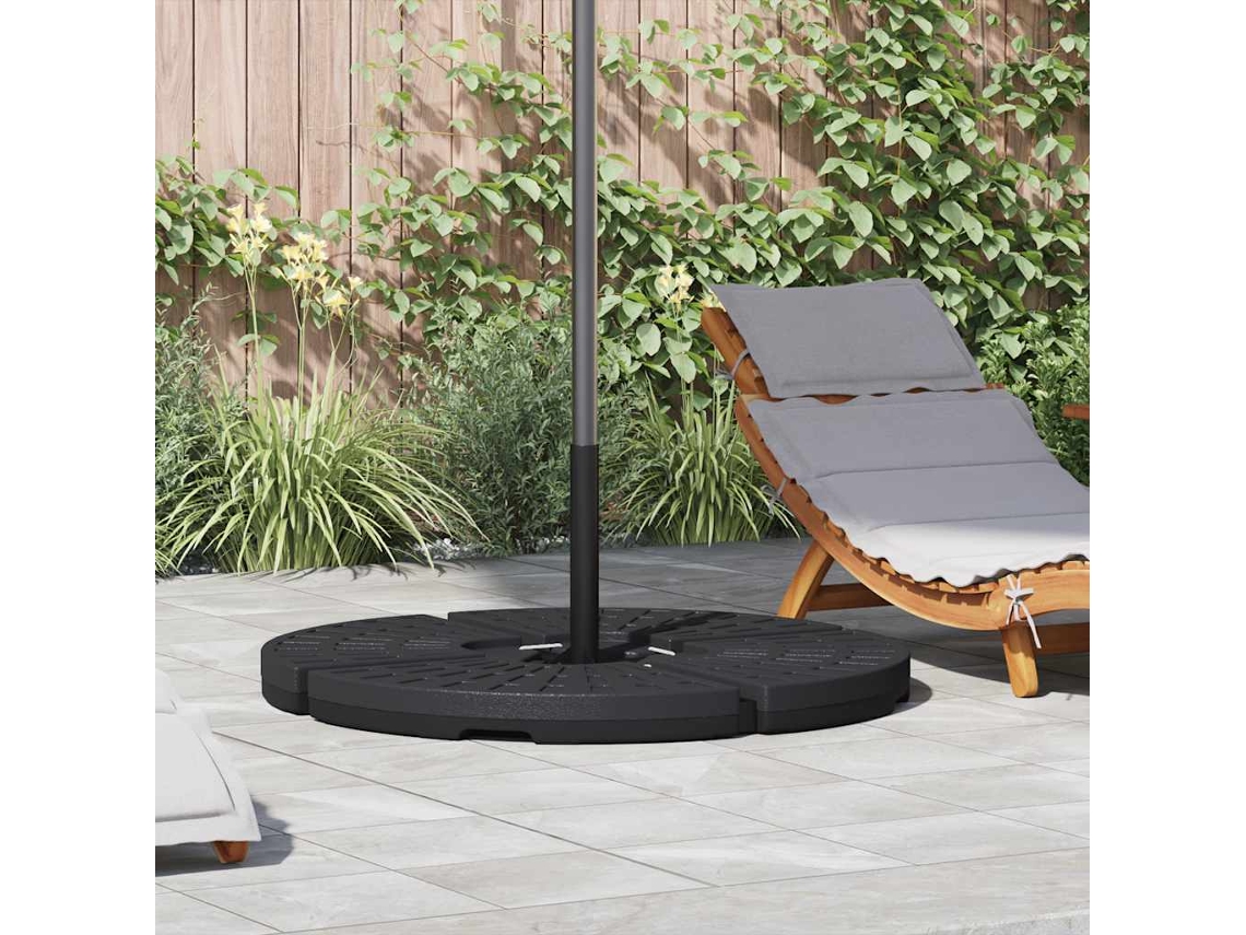 Vidaxl Base De Guarda-sol Em Forma De Ventoinha 4 Pcs Preto