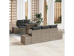 Vidaxl Conjunto De Sofá De Jardim 6 Unid. Cinzeto