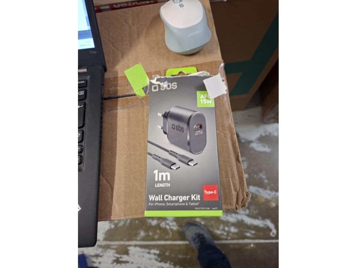 Kit Carregador Viagem SBS Type-C 10W Preto (Outlet Caixa Aberta)
