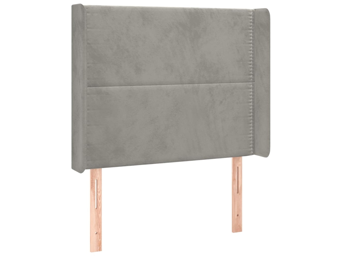Headboard, Headboards Vidaxl Cinzeto Veludo (103 X 16 X 118/128 Cm)