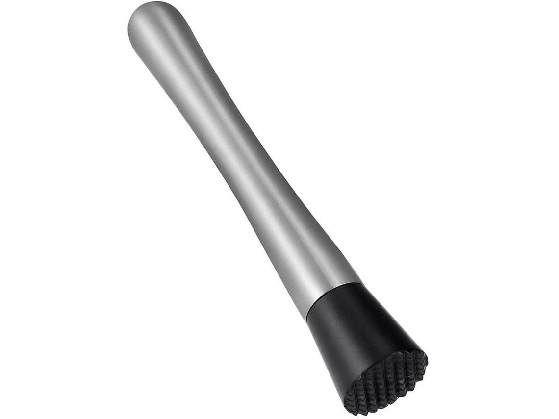 Muddler de Bar em Aço Inoxidável, 21cm, Cabeça Estriada, para Coquetéis Mojito | S/MARCA