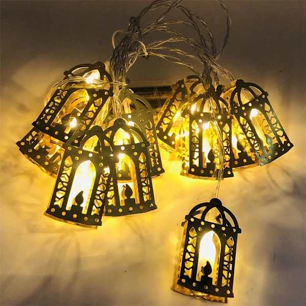 Luz de Castelo com Lua, Estrela e 10 Leds, 1, 65 M, para o Eid Mubarak, Ramadã 4 BRILVIBERA