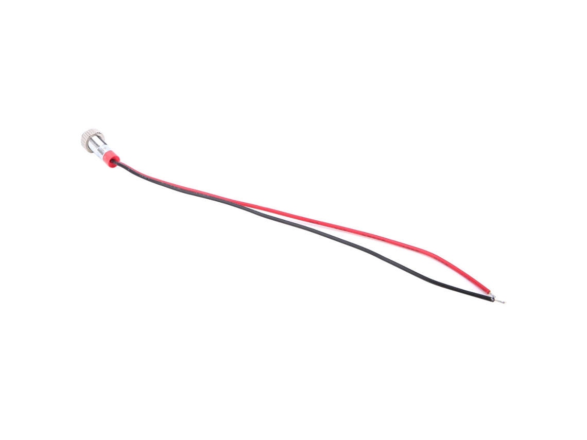 Luzes Led de Aviso Bem 6c 6mm 24v Vermelho Ip65