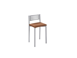 Banqueta de Cozinha em Alumínio Kati com Encosto Baixo 33x69x38cm Domus Terra FANMUEBLES