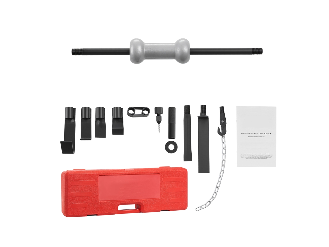 Kit de Extrator Amassados 13 em 1, para Reparação Carrocerias Carros e Caminhões, com Estojo Transporte, Vareta Extensão Punho Antiderrapante