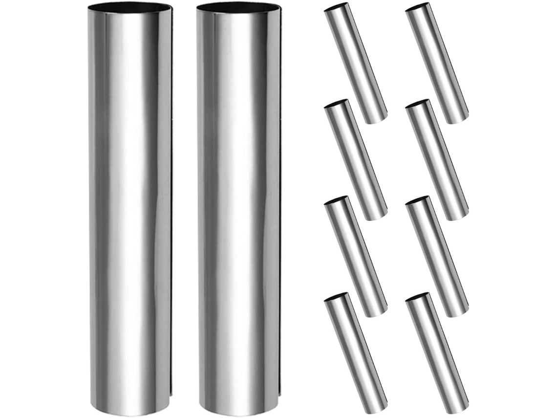 Conjunto De 10 Formas Antiaderentes De Aço Inoxidável Com Bordas Arred