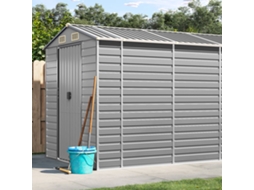 Abrigo De Jardim 191x725x198 Cm Aã§o Galvanizado Cinza Claro Dkd Home Decor