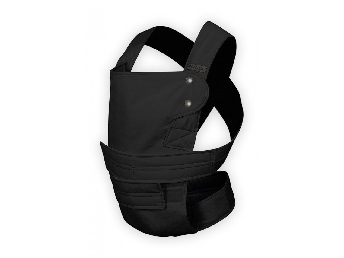 Mochila porta-bebês MARSUPI para recém-nascidos Design especial com velcros, ergonômica, adaptável e muito fácil de usar, cor preta, tamanho L