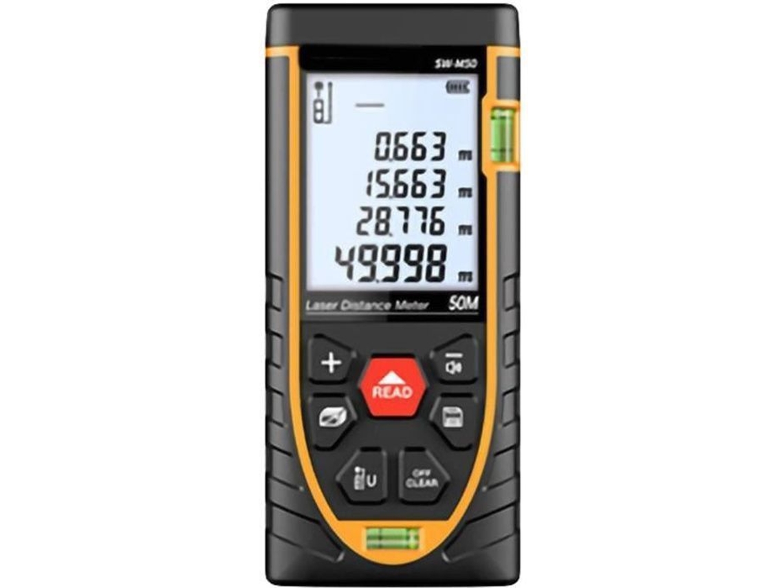 Telêmetro A Laser De 50 M Ferramenta De Medição Com Nível Duplo Telêmetro A Laser Digital Portátil Slowmoose