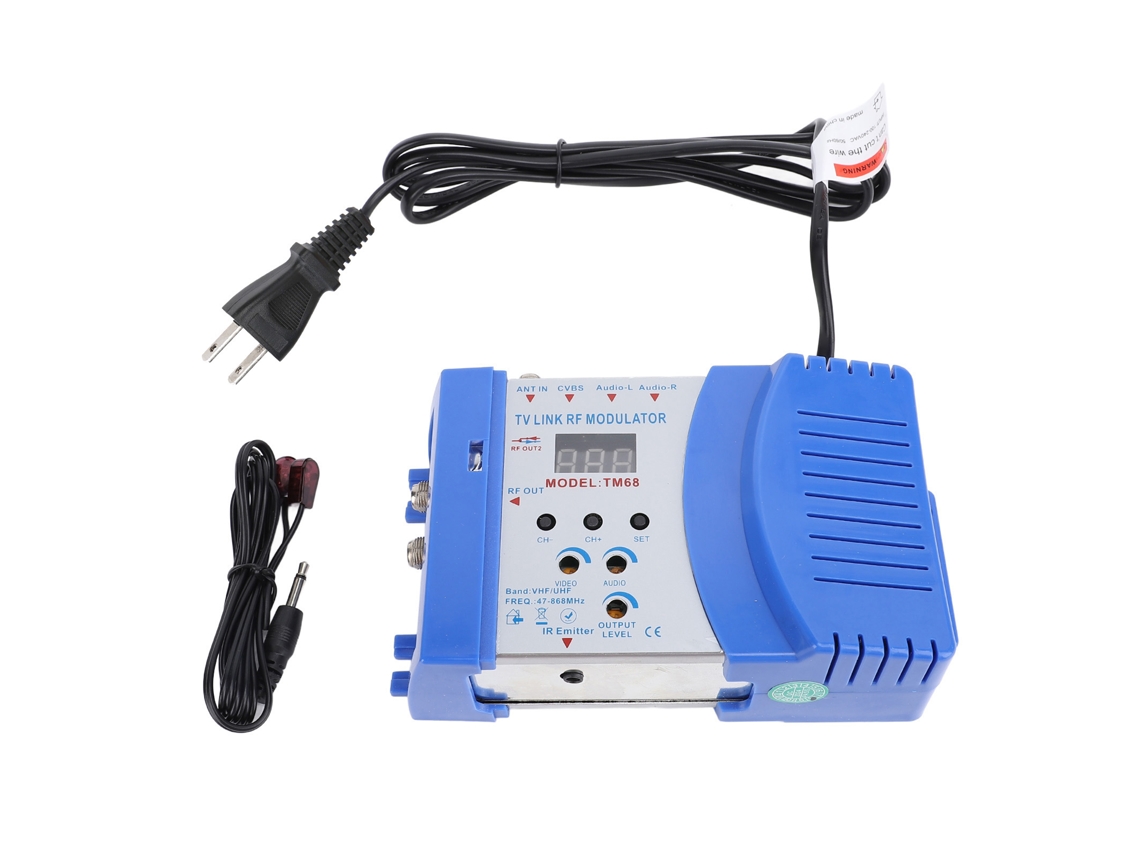 Aetheria modulador de Rf Vhf Uhf com Controle Infravermelho Ir Conversor Av Tv para Catv Pal Ntsc Tm68 Plug Us