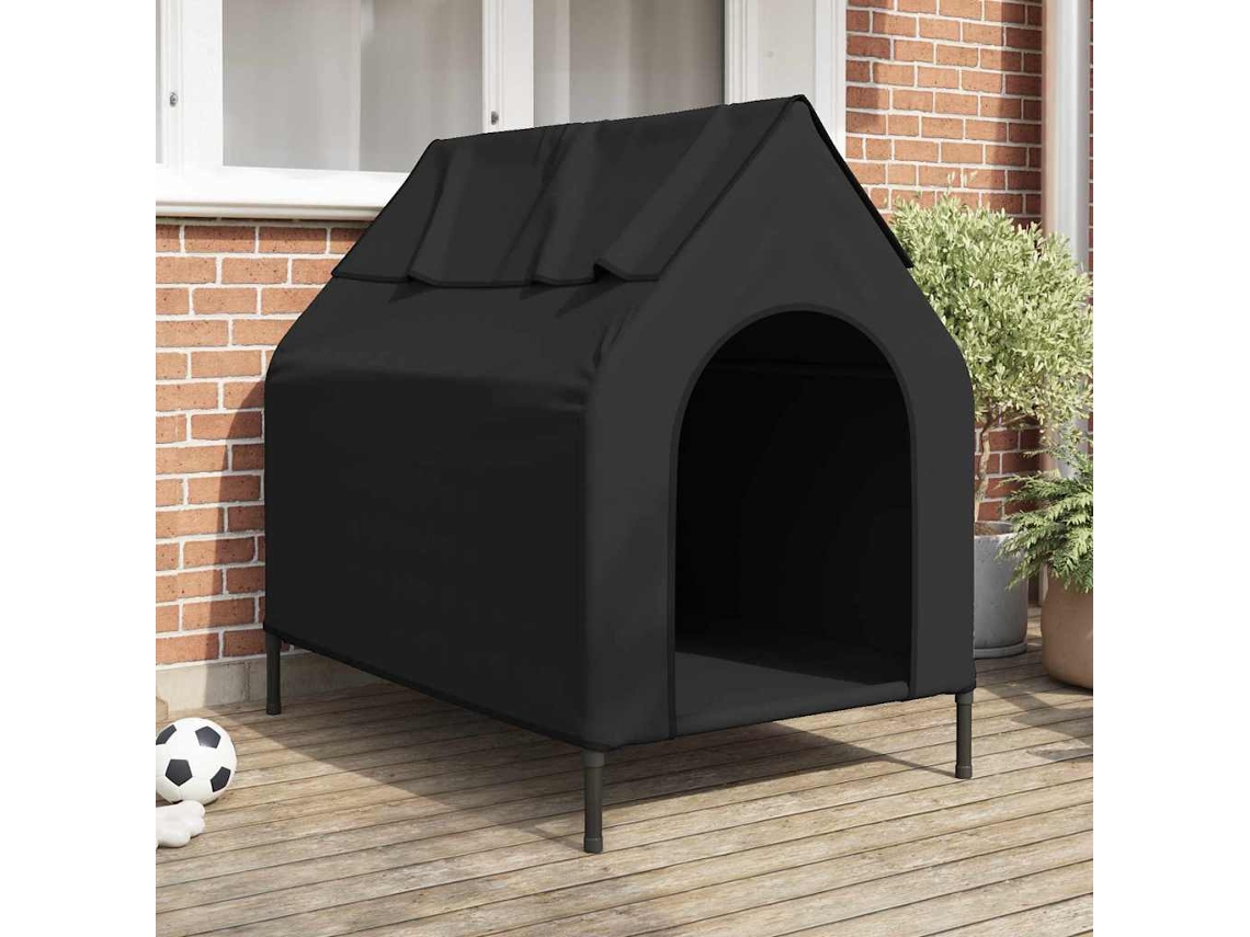 Vidaxl Casa Para Pets Manual Preto 110 X 75 X 90 Cm Aço
