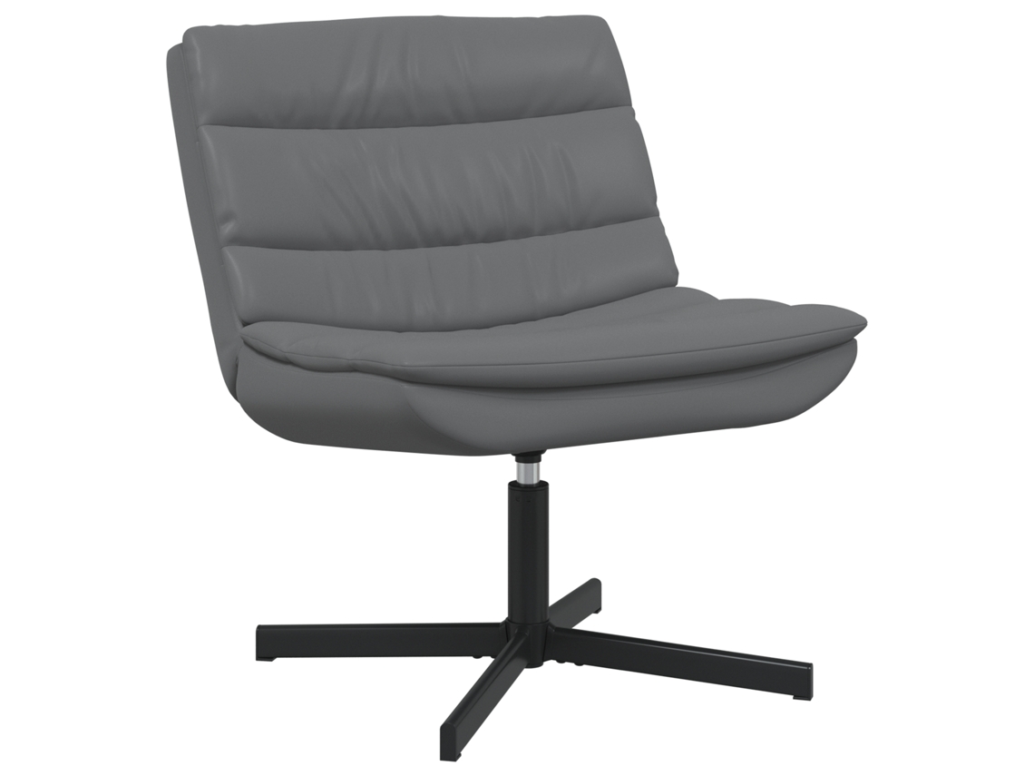 Conjunto 1 Cadeira Giratória Vidaxl Cinzento Couro Sintético (63 X 75 X 76 Cm)