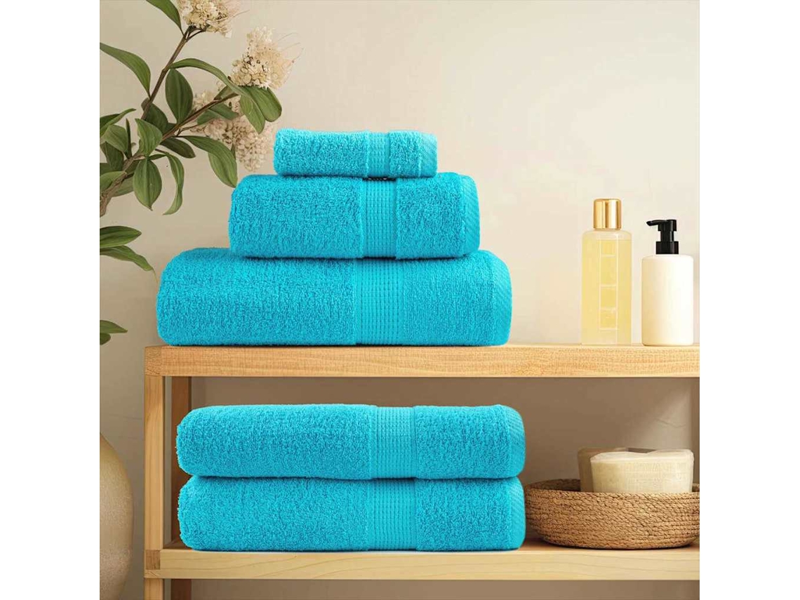 Vidaxl Toalha De Convidado Solund 4 Unid. Turquesa 15 X 21 Cm 550 Gsm