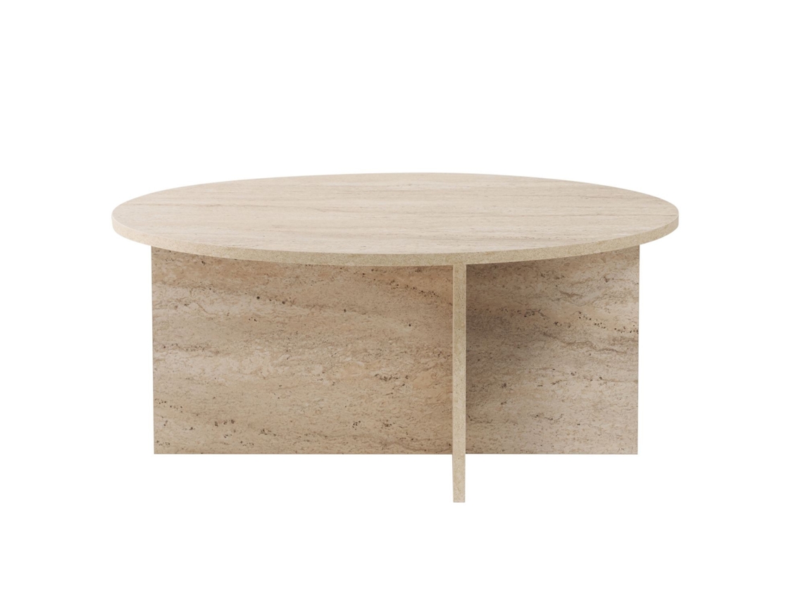 Mesa De Centro Em Madeira Soleil 90 X 90 X 40 Cm Travertino Hanah Home