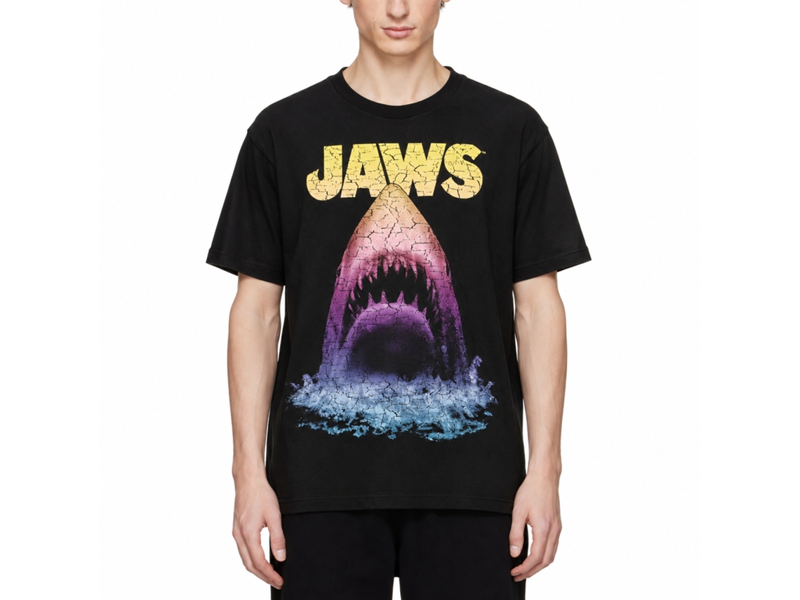 Rockinstone Jaws Movie New To The Game Black Adult T-shirt Size:m