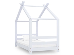 Vidaxl Estrutura De Cama Para Crianças 70x140 Cm Pinho Maciço Branco