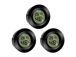 Conjunto de 3 Mini Higrômetros/termômetros Digitais Redondos Temperatura em °f Ou °c para Ambientes Internos, Escritório e Sala de Estar. X001