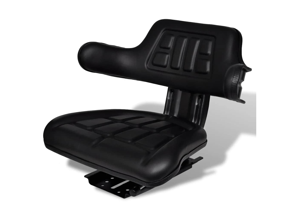 Vidaxl Assento De Trator Com Encosto Preto