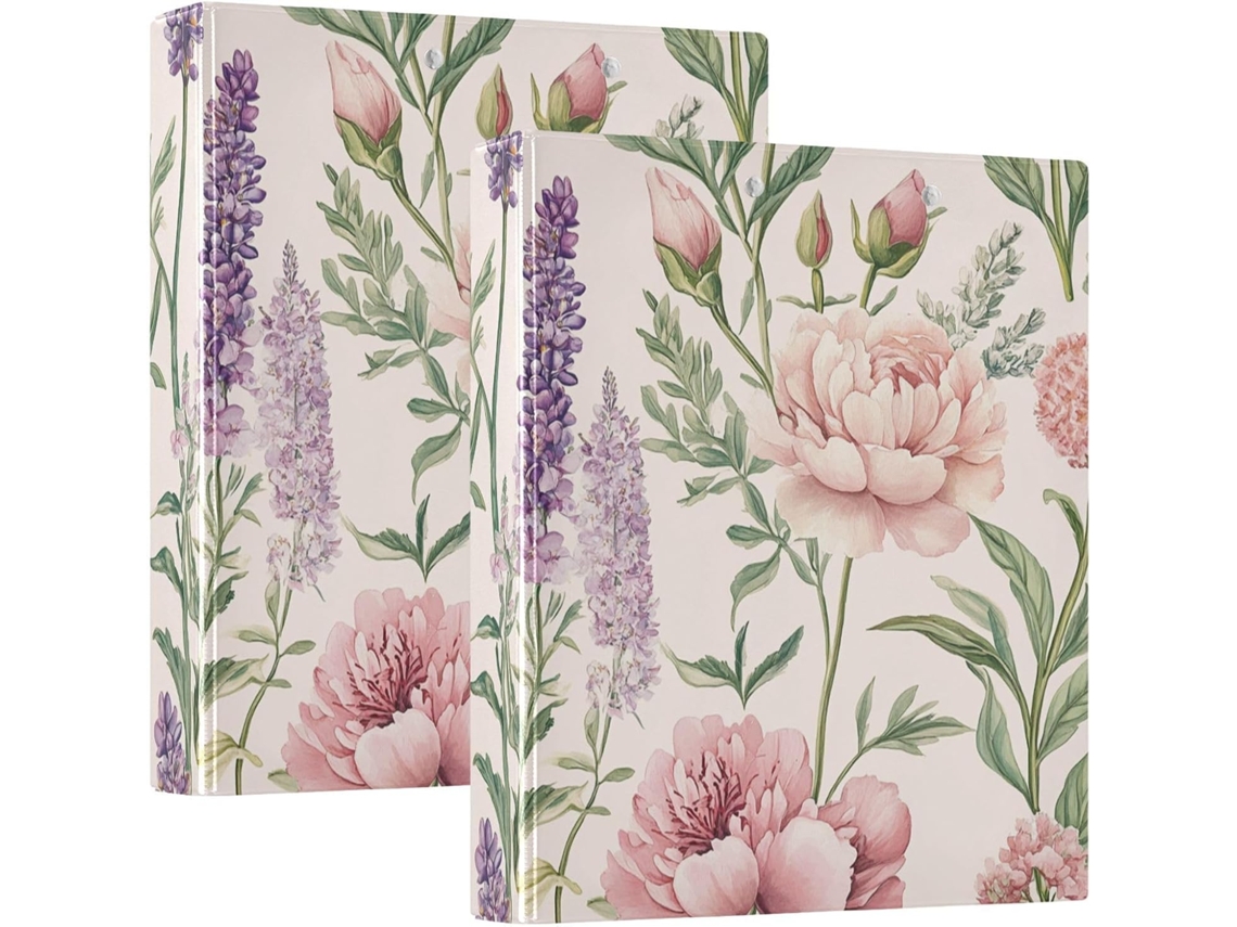 Pasta Com Prancheta, Estampa De Peônias Rosas 3, 8cm, Pacote Com 1 2-unidade, Material De Escritório, 200-folhas