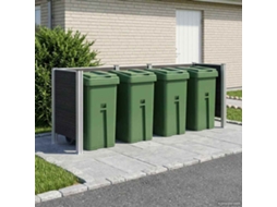Vidaxl Cerca Para Caçamba De Lixo Cinzento 315 X 85 X 115 Cm