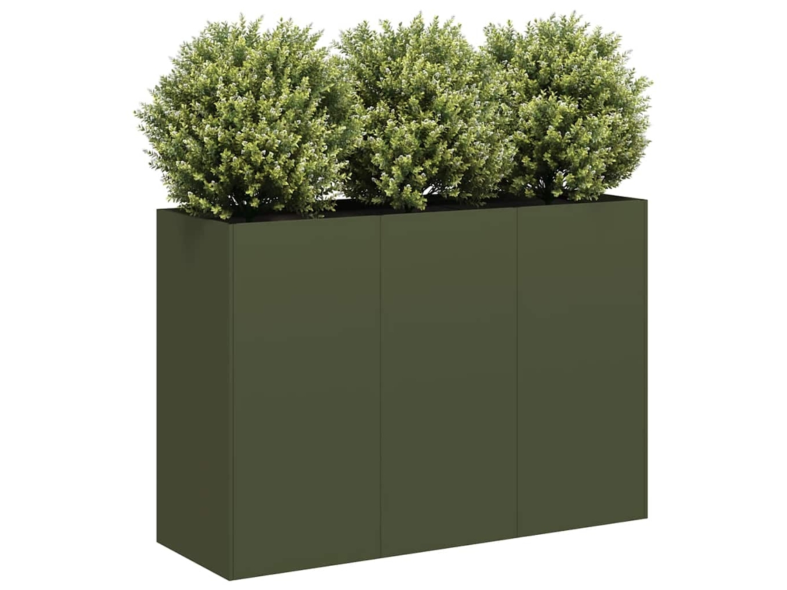 Vidaxl Vaso Floreira 120x40x80 Cm Aço Laminado A Frio Verde