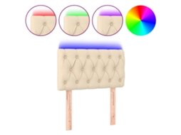 Cabeceira de Cama com Luzes Led Tecido Cor Creme MAISON EXCLUSIVE (80x7x78 cm)