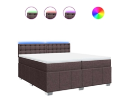 Box Spring Bed, Box Spring Beds Vidaxl Marrom Tecido (200 X 200 Cm)
